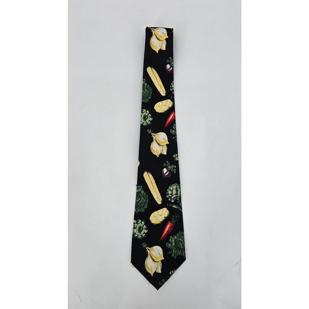 Vintage Novelty Vegetable Print Tie by A. Rogers Handmade in Korea